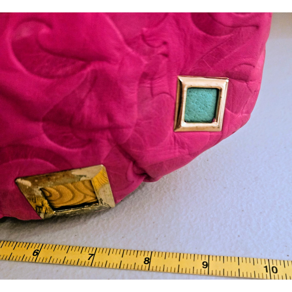 Vintage Colini 1980s colorblock leather handbag purse - Picture 12 of 14